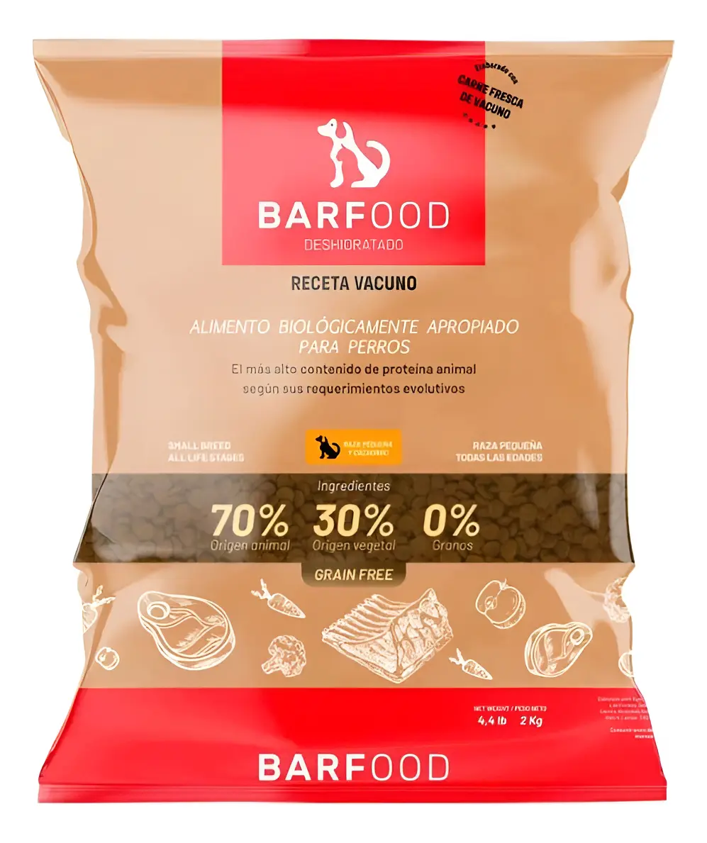 Barfood Deshidratado Vacuno Razas Pequeñas Y Cachorros 2kg